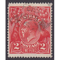 Australian    King George V    2d Red  Single Crown WMK Plate Variety 12L33..
